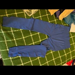 Blue, Teal and Light blue footless tights.